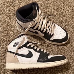Jordan 1 Black and White High-Top Sneakers